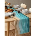 thumbnail image 6 of nqOlkjepod Turquoise Beach Table Runner 90 Inches Long Farmhouse Dress Scarves, Abstract Ripple Gradient Ocean Sand Dining Tablerunner for Coffee Table/Kitchen Island/Party Décor, 13" x 90", 6 of 8