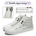 thumbnail image 3 of Cyiecw Mens High Top Canvas Sneakers Fashion Casual Zipper Shoes Comfortable Walking Shoes, 3 of 7