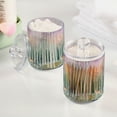 thumbnail image 2 of Yayeee 4 Pack Qtip Holder Bathroom Cotton Swab Canister with Lid Clear Dispenser Set, Green Deer, 2 of 6