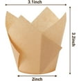 thumbnail image 2 of NOGIS 50pcs Tulip Cupcake Liners, Standard Greaseproof Paper Baking Cups Muffin Liners Holders Perfect for Bridal Showers, Birthday Parties, Banquets, and Catering Events (Beige), 2 of 7
