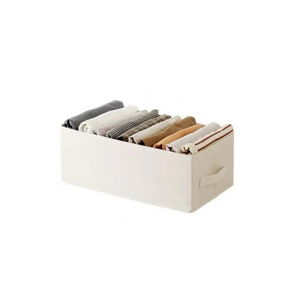 HBBKVI Wardrobe Clothes Organizer, 10 Compartment Clothes Organizer with Support, Foldable Washable Laundry Drawer Organizer with Handle