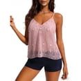 thumbnail image 5 of Ailaofu Women V Neck Sequin Tank Top See Through Strap Camisole Beaded Top Going Out Party Outfits, 5 of 6