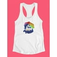 thumbnail image 3 of Unicorn Under Rainbow Umbrella Tank Women -Image by Shutterstock, Female Small, 3 of 4