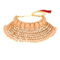 thumbnail image 5 of Efulgenz Indian Jewelry Choker Kundan Crystal Faux Pearl Necklace Earrings Maang Tikka Head Chain Bollywood Wedding Bridal Set, 5 of 5
