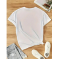 thumbnail image 3 of Medium Stretch Cotton Knit Fabric Women's Casual Crew Neck Horror Movie Print Graphic T-Shirt, 3 of 6