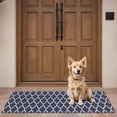 thumbnail image 4 of Navy and White Geometric Lattice Pattern Door Rugs,Washable Non Slip Door Mats Indoor,Decorative Door Mats,Entry Mat Indoor for Entrance,Bedroom,Kitchen,Bathroom,16"x47", 4 of 6
