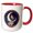 Red/White, variant on 3drose, Howard Male Name, Moon, Man, Snow Mountain Leopard Head. Artsy Gift, 11oz Mug