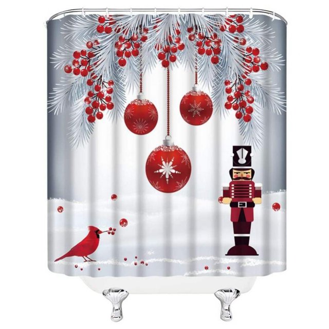 Xmarks Merry Christmas Nutcracker Shower Curtain, 72 x 72 Inch Winter