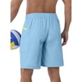 thumbnail image 5 of APTRO Mens Swim Trunks 9'' With Pockets Quick Dry Swim Shorts Board Shorts Bathing Suit Swimsuit Summer Beach Shorts Light Blue 3XL, 5 of 6
