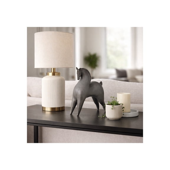 Curved Horse Figurine for Home Decor - Resin Sculpture for Living Room,Bathroom, Office or Shelf Display - Modern Casual Home Ornament Accent Statue for Coffee Table Styling - 12", Gray