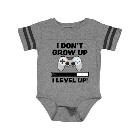 

Inktastic I Dont Grow Up I Level Up with Game Controller White Gift Baby Boy or Baby Girl Bodysuit