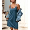 thumbnail image 4 of Gdvsclr Sleeveless Nightgowns for Women with Pockets Spaghetti Strap Dress Racerback Chemise Night Gowns Blue and Green XL, 4 of 8