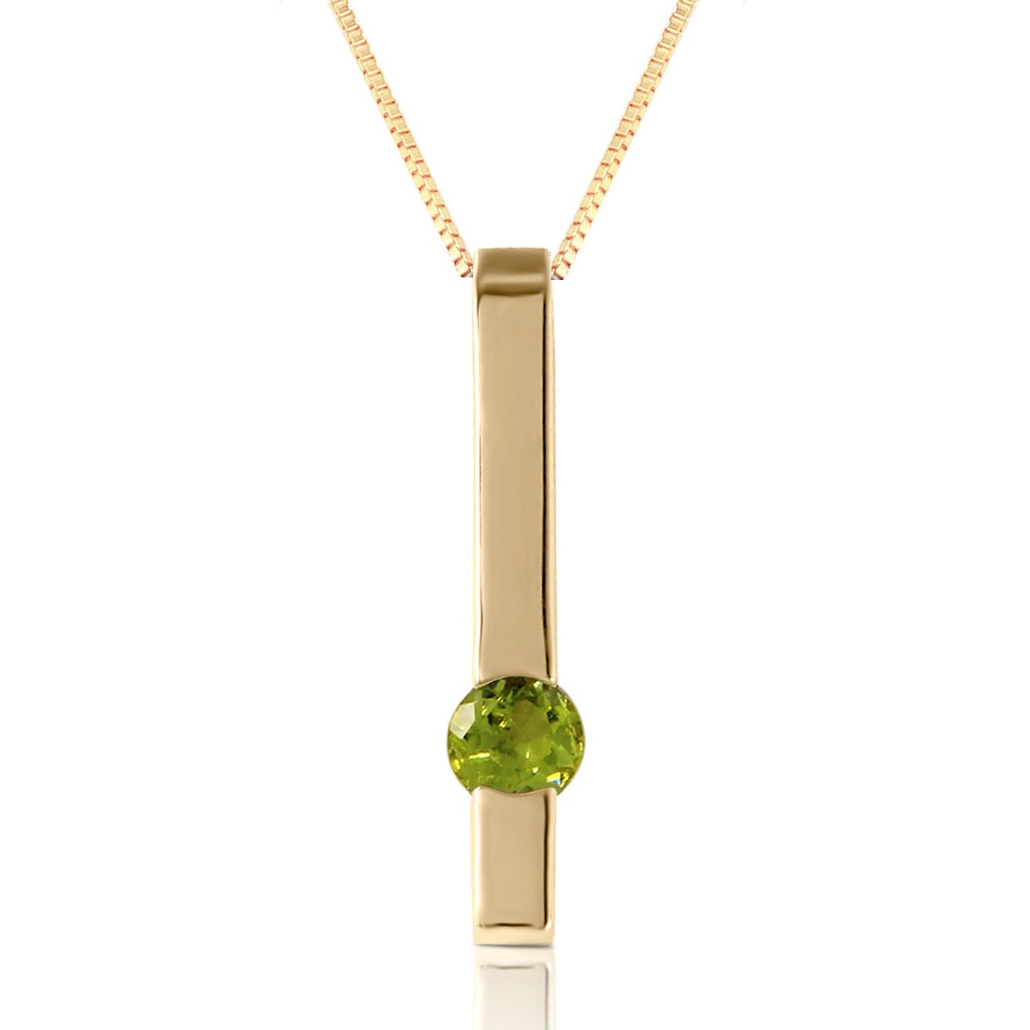 Galaxy Gold 14K Solid Gold Natural Peridot Necklace for Women - Yellow Gold Fine Jewelry