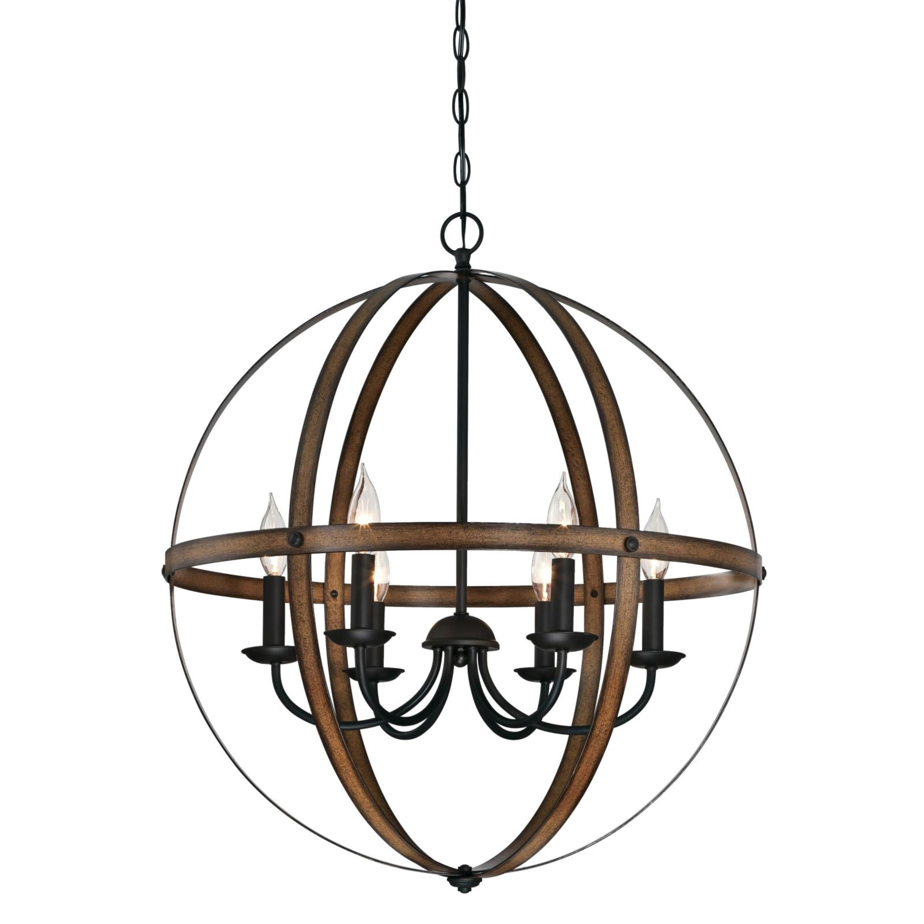 Westinghouse 6333600 Stella Mira Six-Light Indoor Chandelier, Barnwood and Oil Rubbed Bronze Finish