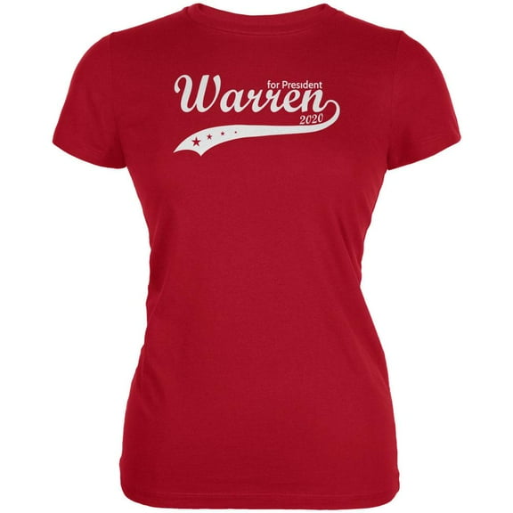 Election 2020 Elizabeth Warren For President Swoosh Juniors Soft T Shirt Red 2XL