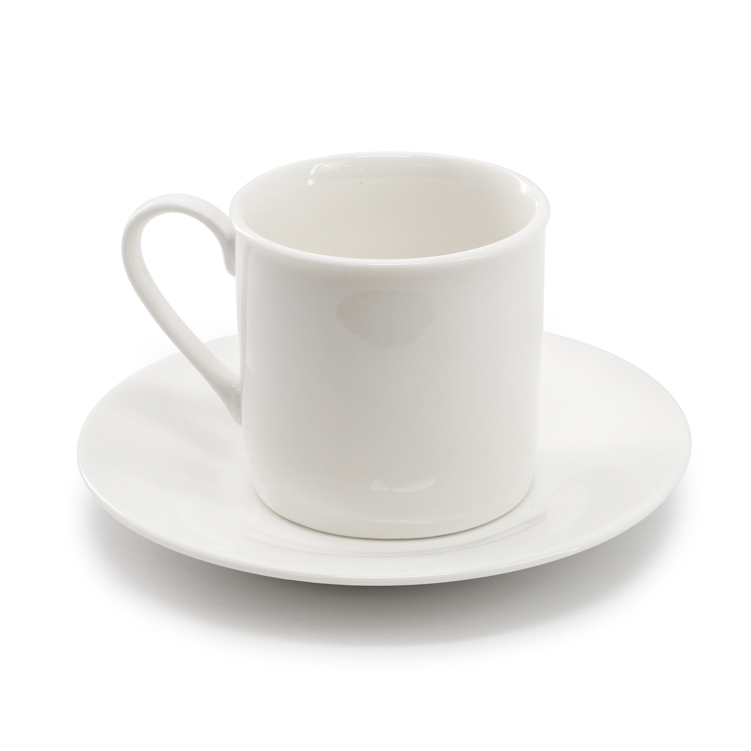 Elama Aspin 12 Piece 2.5 Ounce Porcelain Espresso Cup Set in White with Saucers
