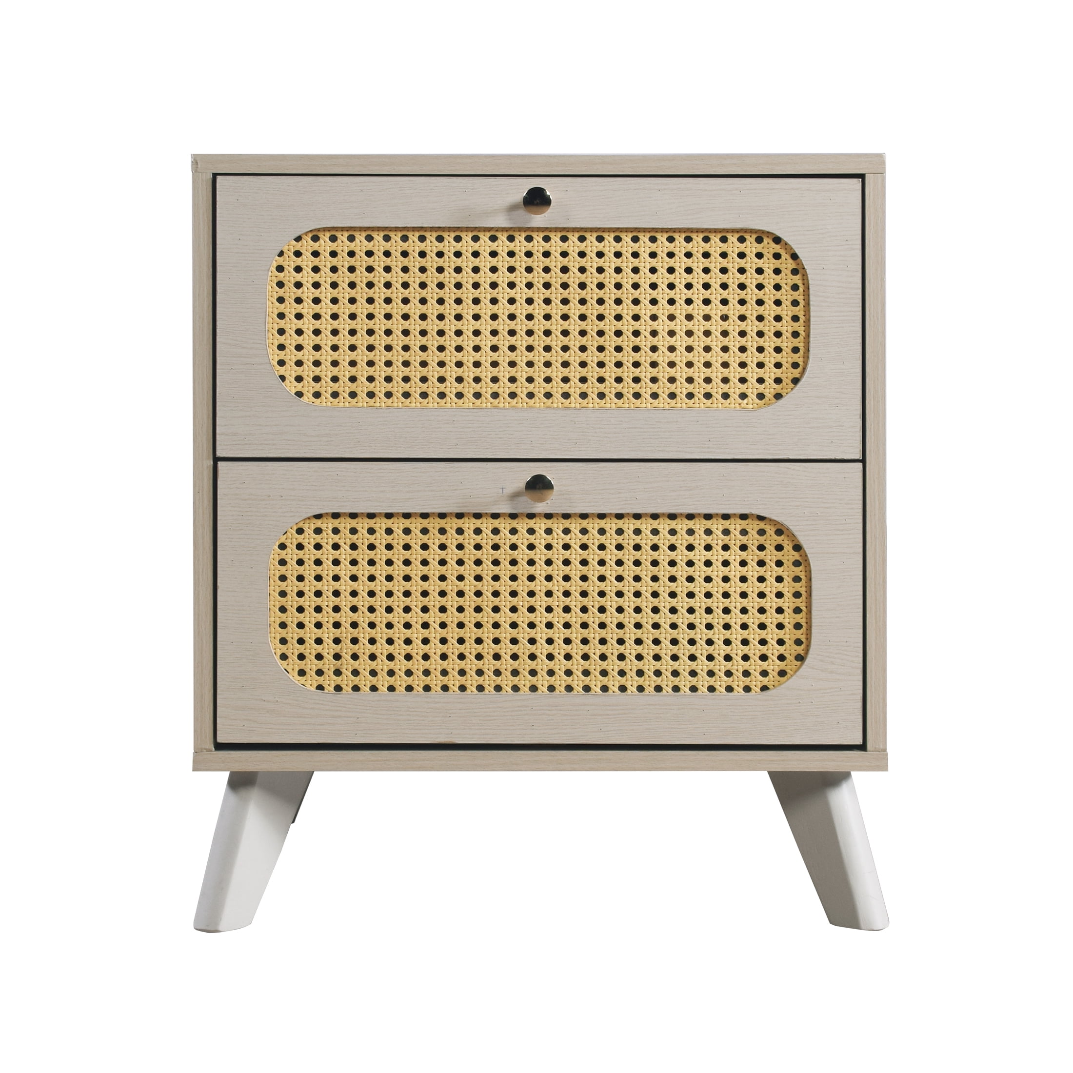 Castle Place Vintage 2 Drawer Nightstand, Antique White