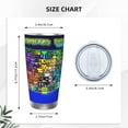 thumbnail image 4 of Saiise Geometry Dash Print Tumbler 20 Oz Stainless Steel Vacuum Insulated with Straw Coffee Cup for Home,Office,Outdoor Works Great for Ice Drinks and Hot Beverage, 4 of 8