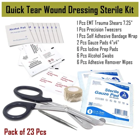 23 Pcs First Aid Kit All-Purpose Portable Compact First Aid Supplies Assorted Multi Use Emergency Items Survival Basic Kit