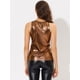 thumbnail image 4 of Camiseta Sin Mangas Allegra K Con chaleco Brillante Metálico para Fiesta y Club marrón XL, 4 of 5