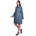 thumbnail image 3 of Moomaya Womens Long Sleeve Printed Knee Length Dress Flared Flowy Summer Dress, 3 of 6
