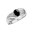 thumbnail image 3 of RYLOS Bagues pour Femmes Bague Aile d'Ange en Or Blanc 14K Pierre de Naissance Pierre Précieuse 7X5MM et Diamants Cabochon Onyx Bijoux pour Femmes Bagues en Or pour Femmes Taille 7, 3 of 6