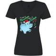 thumbnail image 3 of Inktastic I Want a Hippopotamus for Christmas Hippo in Santa Hat Women's V-Neck T-Shirt, 3 of 5