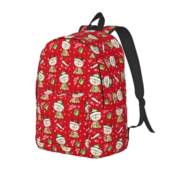 Fotbe cute Christmas Moose Mochila de Lona con Estampado, Mochila Duradera, Mochila Versátil de Alta Calidad, Mochila Compacta Vintage-Small