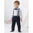 thumbnail image 5 of CARETOO Toddler Baby Boy Clothes Suit Dress Shirt Bowtie Suspender Pants Formal Wedding Outfits 3pcs, 5 of 15
