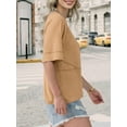 thumbnail image 3 of Women's Summer Tops Casual Crew Neck Blouse Batwing Basic Half Sleeve Loose Fit Cute Flowy Shirts, 3 of 6