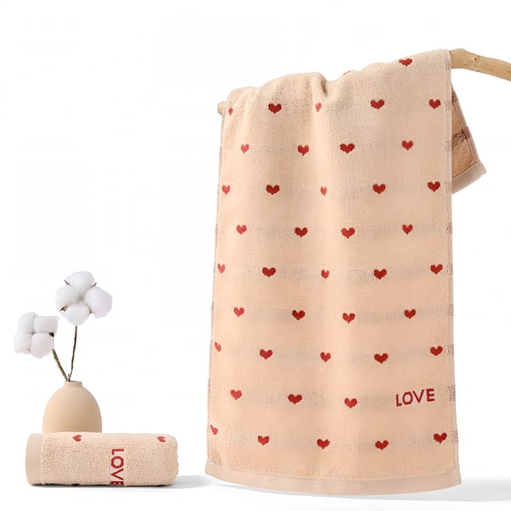 ARLAJO Valentine'S Day Kitchen Towels Red Hearts Hand Towel 13.7 X 29.5 In Valentines Hand Towels for Bathroom Cotton Soft Absorbent Terry Hand Towels Valentines Bathroom Decor Valentines Day Gifts
