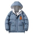 thumbnail image 4 of Odeerbi Kids Boys Girls Hooded Puffer Jacket Halloween Pumpkin Winter Coats Thermal Padded Coat Down Jacket Warm Clothes 5-16 Years Kids Long Sleeve Outerwear Heavy Coat Blue, 4 of 8
