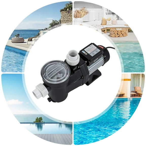 TFCFL 2HP Ground Pool Pump Powerful Self Primming Swimming Pool Pumps Timer 1500W