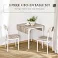 thumbnail image 4 of HOMCOM Ensemble de Table à Manger Pliable pour 2, Table de Cuisine avec 2 Chaises, 4 of 10