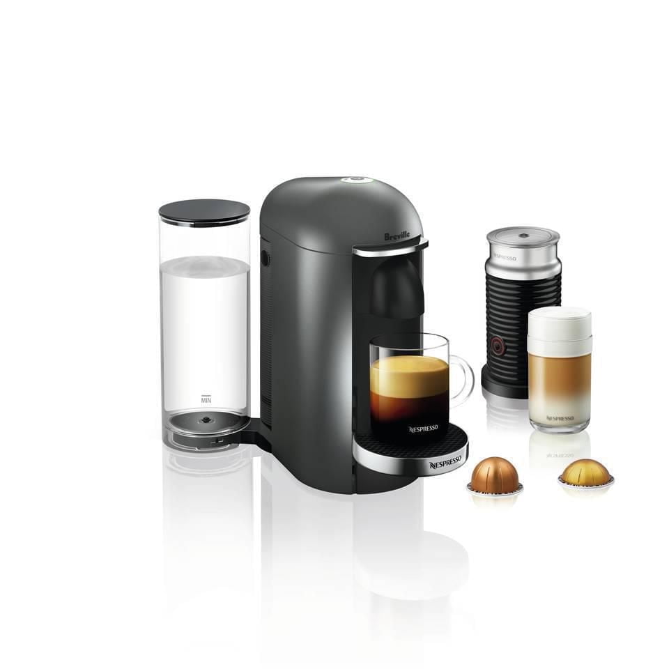 Nespresso® VertuoPlus Deluxe Coffee and Espresso Machine by Breville with  Aeroccino Milk Frother, Titan