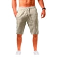 thumbnail image 4 of Pantalones cortos deportivos casuales de verano para hombre, de lino y algodón, sueltos y transpirables, 4 of 5
