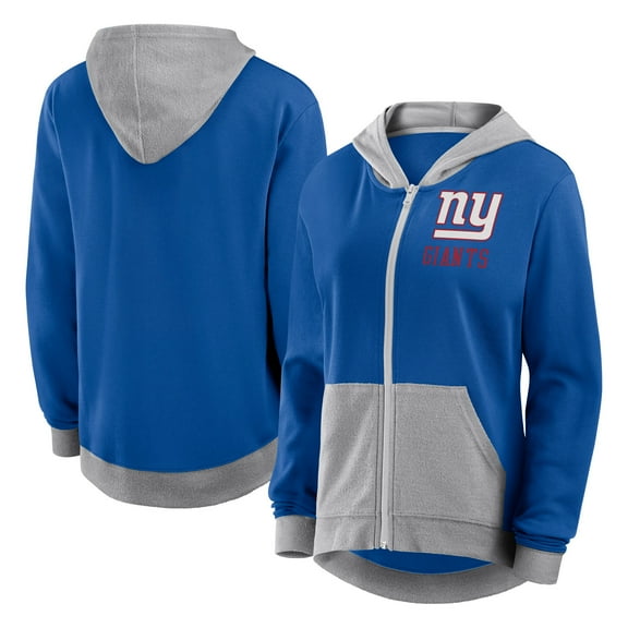Women's Logo Athletic Royal New York Giants Hit It French Terry Full-Zip Hoodie