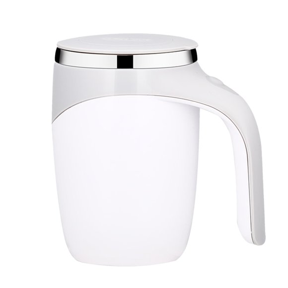 Tasse Auto-Mélangeuse 380 ml avec Couvercle, Tasse à Café à Agitation Magnétique Automatique, Tasse à Café Électrique en Acier Inoxydable Auto-Mélangeante pour Café, Lait, Cacao, Chocolat Chaud