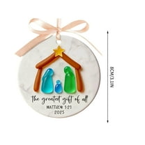 Mmeneyy Nativity Christmas Ornament, Nativity Scene Sea Glass Ornament, The Greatest Gift of All, Christian Ornament, Christmas 2025 Gift