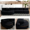 thumbnail image 5 of 144" Cloud Couch, Black Modern Upholstered Sectional Couches for Living Room, Free-Combined Sofa with Two Chaise Lounges and Five Back Pillows, 5 of 10