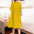 thumbnail image 6 of Nightgown For Women Short Sleeve Ruched Maxi Sleep Dress for Home Lounge Weekend Morning Evening Routine Relaxed Daily Wear Casual Comfort Style Summer, 6 of 7