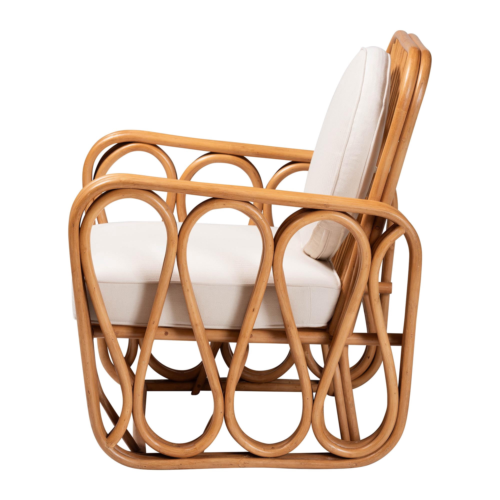 bali & pari Tiramisu Boho Arm Chair, Light Honey
