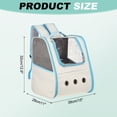 thumbnail image 2 of Uxcell Cat Backpack Carrier, Portable and Ventilated, Oxford Cloth for Cats or Small Dogs (Beige/Blue, 12.6"x11"x15"), 2 of 7