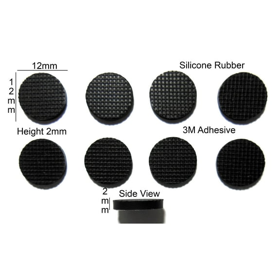 VATH Made Self Adhesive Silicone Rubber Feet 12mm(L)x 12mm(W)x 2mm(H) 8pcs [RB66]