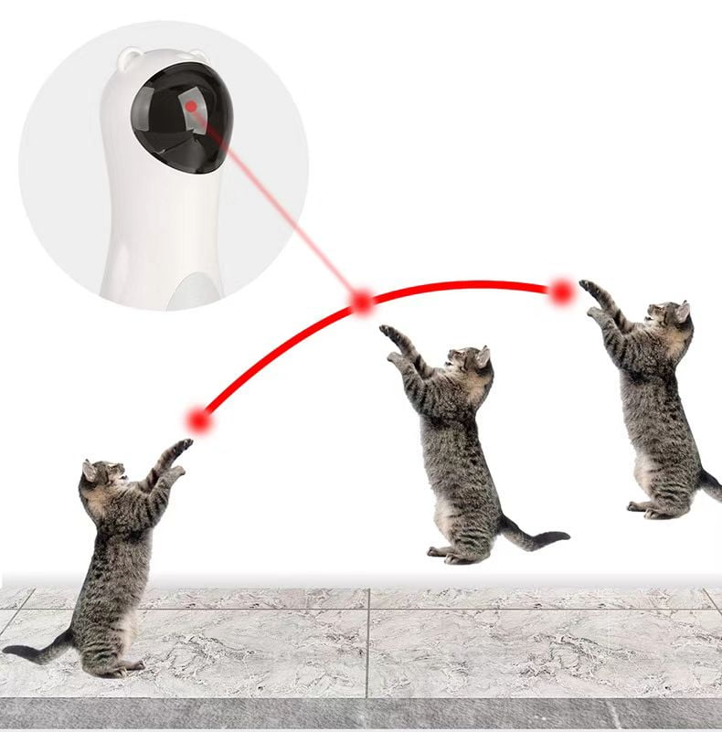 Bear Automatic Laser Cat Toy with Automatic Laser, White Bear Shape