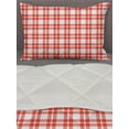 thumbnail image 3 of Plaid Comforter & Sham Bedding Set, Colored and Checkered Country Picnic Pattern Repeating Squares Stripes Modern, 3 pcs Duvet Set Microfiber Filling Quilt, 5 Sizes, Vermilion White, by Ambesonne, 3 of 4