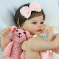 thumbnail image 4 of SCOM Lifelike Reborn Baby Dolls - Meadow 18 Inch Realistic Baby Dolls Newborn Girl Cloth Body Vinyl Limbs Gift or Toys Collection for Kids Age 3+, 4 of 9