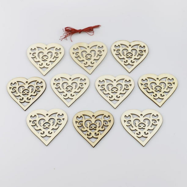 10x Colgantes Huecos Perfecl Adornos Decoración de hogar de Día de San Valentín Madera