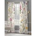thumbnail image 5 of Wildflowers Semi Sheer Curtains 84 Inch Length 2 Panels Set, Blossoming Botanical Prints Garden Floral Sheer Kitchen Curtain Privacy Voile Window Curtain for Living Room Bedroom Rod Pocket Drapes, 5 of 7