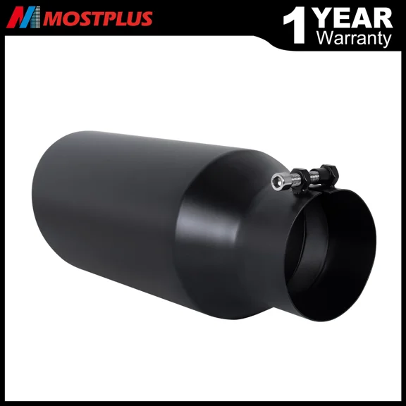MOSTPLUS 5" Inlet 6" Outlet 15" Long Stainless Steel Rolled Edge Diesel Exhaust Tip New